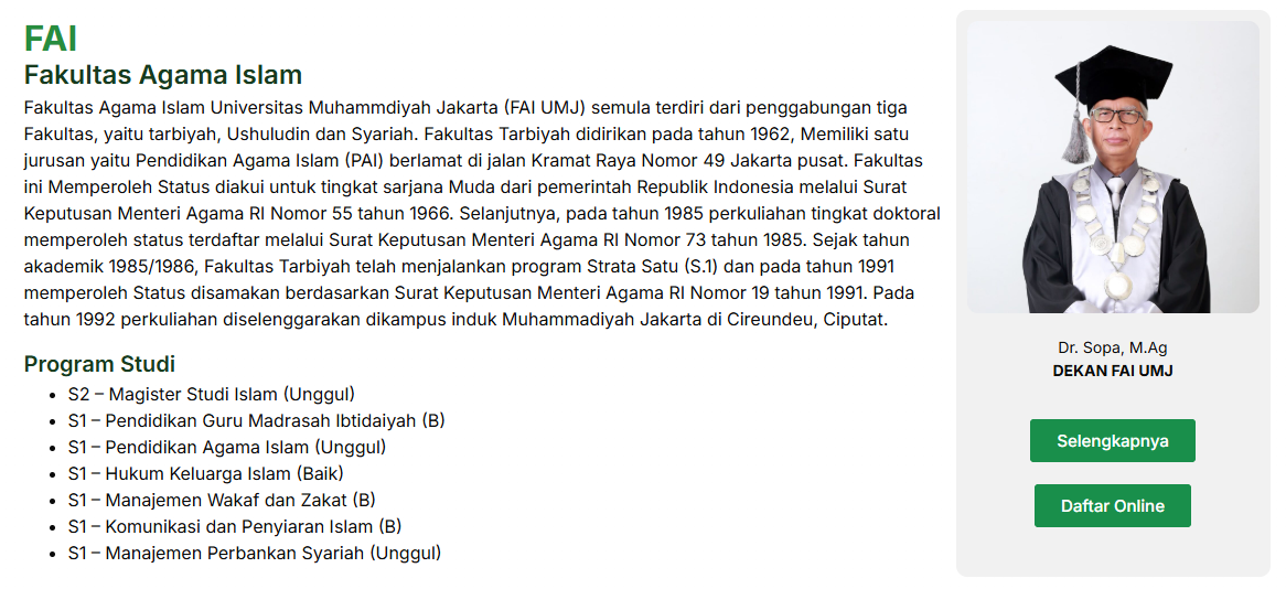 Dekan FAI UMJ